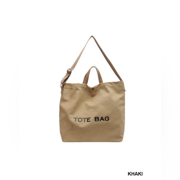 NWT Minimalist Large Capacity Canvas Shoulder Tote Bag - Picture 3 of 8